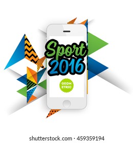 Summer sport 2016, Design for brochure, website, book or flyers. Mobile phone