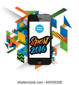 Summer sport 2016, Design for brochure, website, book or flyers. Mobile phone