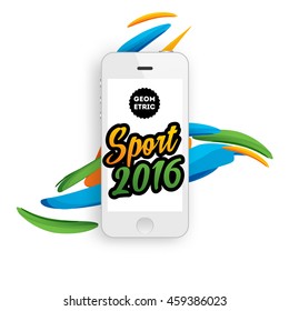 Summer sport 2016, Design for brochure, website, book or flyers. Mobile phone