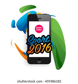 Summer sport 2016, Design for brochure, website, book or flyers. Mobile phone