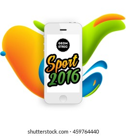 Summer sport 2016, Design for brochure, website, book or flyers. Mobile phone