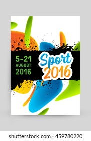 Summer sport 2016, Design for brochure, website, book or flyers.