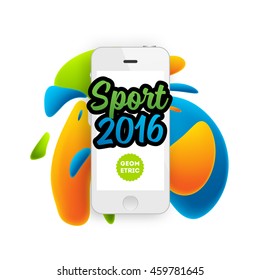 Summer sport 2016, Design for brochure, website, book or flyers. Mobile phone