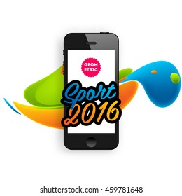 Summer sport 2016, Design for brochure, website, book or flyers. Mobile phone