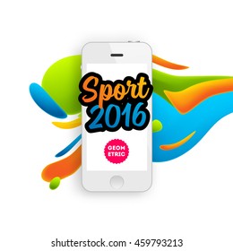 Summer sport 2016, Design for brochure, website, book or flyers. Mobile phone