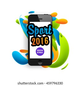 Summer sport 2016, Design for brochure, website, book or flyers. Mobile phone
