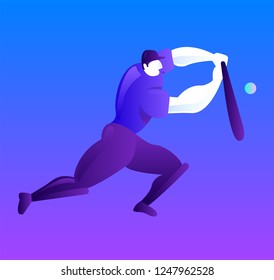 Summer sport - baseball player - vector illustration
