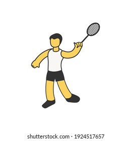 Summer sport competition composition with isometric character of tennis player vector illustration