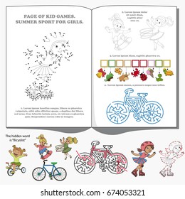 Summer Sport. Dot to dot educational game for kids.