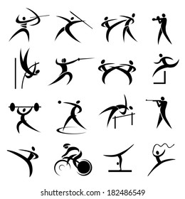 Summer sport games icons set Set of simple summer games vector icons. 