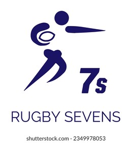 Summer sport icon. Vector isolated pictogram on white background with the names of sports disciplines. Olympic games. Olympic sport. Rugby sevens