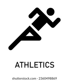 Summer sport icon. Vector isolated pictogram on white background with the names of sports disciplines. Games and sport. Athletics
