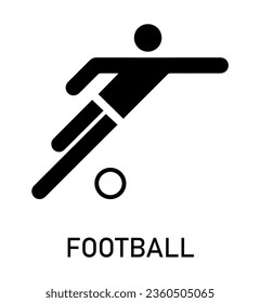 Summer sport icon. Vector isolated pictogram on white background with the names of sports disciplines. Games and sport. Football