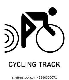 Summer sport icon. Vector isolated pictogram on white background with the names of sports disciplines. Games and sport. Track cycling