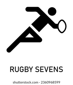 Summer sport icon. Vector isolated pictogram on white background with the names of sports disciplines. Games and sport. Rugby sevens
