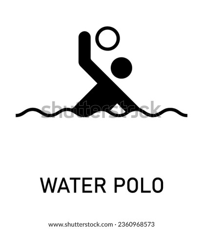 Summer sport icon. Vector isolated pictogram on white background with the names of sports disciplines. Games and sport. Water polo
