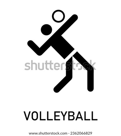 Summer sport icon. Vector isolated pictogram on white background with the names of sports disciplines. Games and sport. Volleyball
