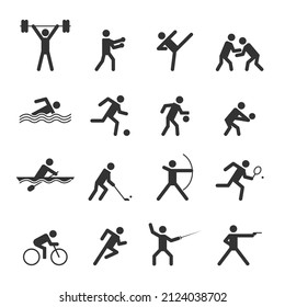 Summer sport icons set. Vector Illustration.