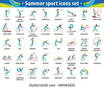 Summer sport icons set. vector pictograms for web, print and other projects.