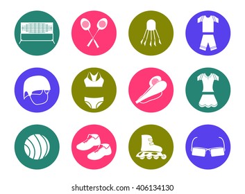 Summer sport multicolored icons