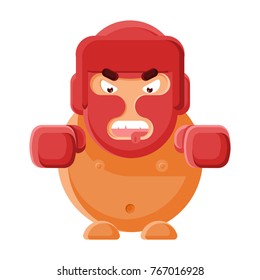 Summer sports. Cartoon player in boxing