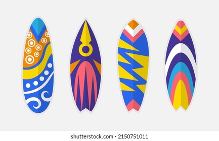 Summer sports flat sup board collection. - Vector.