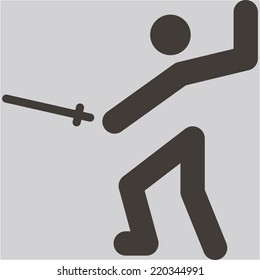 Summer sports icon set - fencing icon