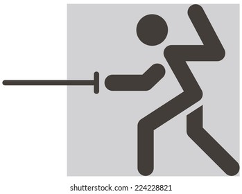 Summer sports icon set - fencing icon