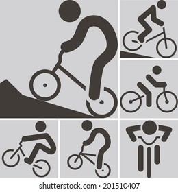 Summer sports icons -  cycling BMX icon