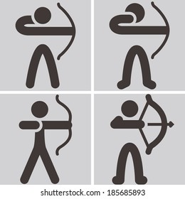 Summer sports icons set - Archery icons