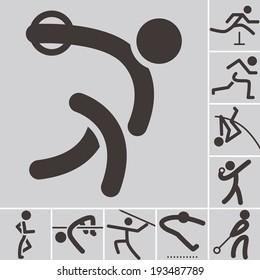 Summer sports icons -  set of athletics icons