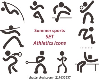 Summer sports icons -  set of athletics icons