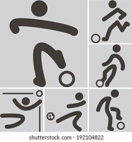 Summer sports icons -  set of football icons