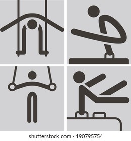 Summer sports icons set - Gymnastics Artistic icons