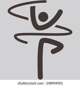 Summer sports icons set - Gymnastics Rhythmic icon