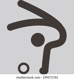 Summer sports icons set - Gymnastics Rhythmic icon