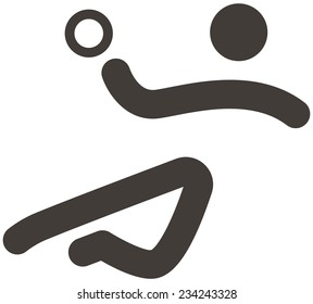 Summer sports icons set - handball icon