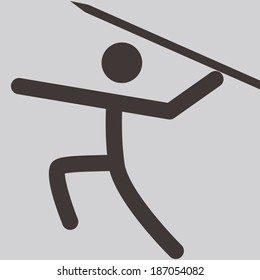 Summer sports icons set -  Javelin throw icon