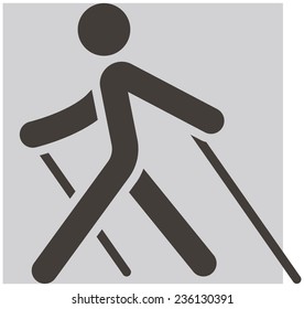 Summer sports icons set -  Nordic Walking icon