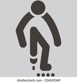 Summer sports icons set -  roller skates icon