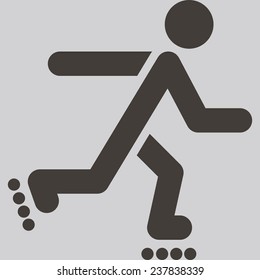 Summer sports icons set -  roller skates icon