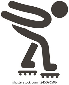 Summer sports icons set - roller skates icon