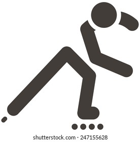 Summer sports icons set - roller skates icon