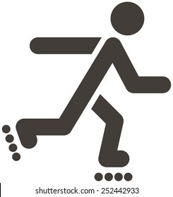 Summer sports icons set - roller skates icon