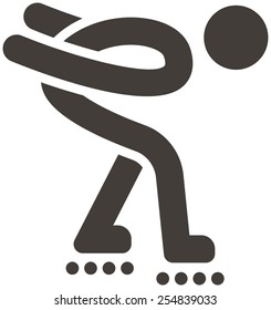 Summer sports icons set - roller skates icon
