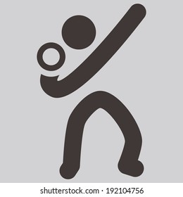 Summer sports icons set -  shot put icon