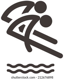 Summer sports icons set - synchronized diving icon