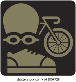 Summer sports icons -  triathlon icon