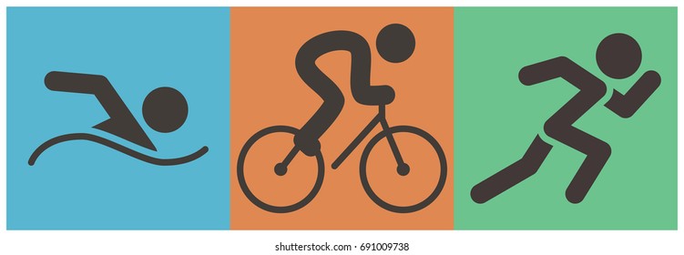 Summer sports icons -  triathlon icon