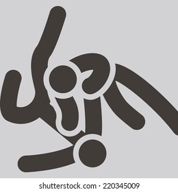 Summer sports icons - wrestling freestyle icon